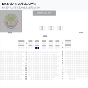 5월15일 기아타이거즈 메디힐테이블석2인