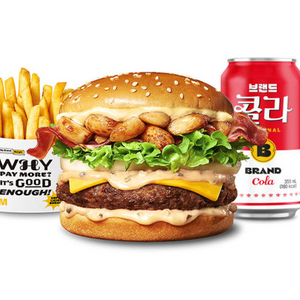 노브랜드버거통마늘 베이컨 버거세트