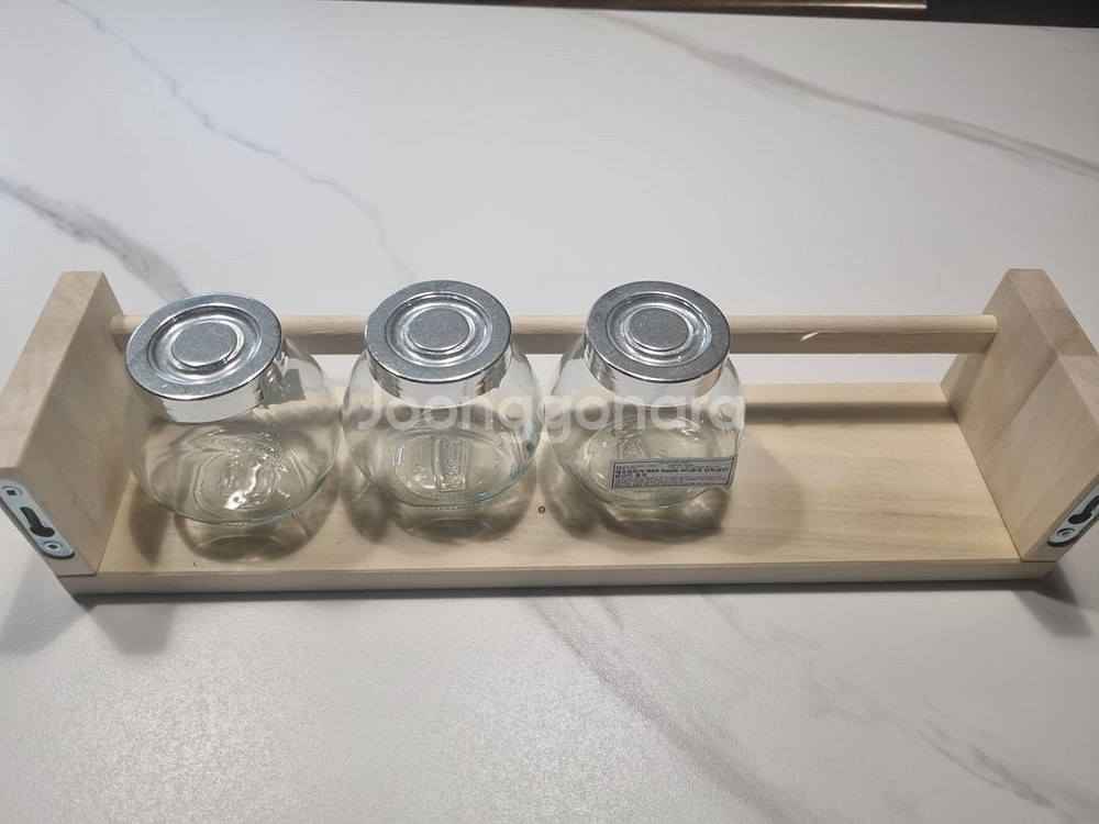 이케아 유리병 양념통3개(라이탄)선반(베크뱀)--0