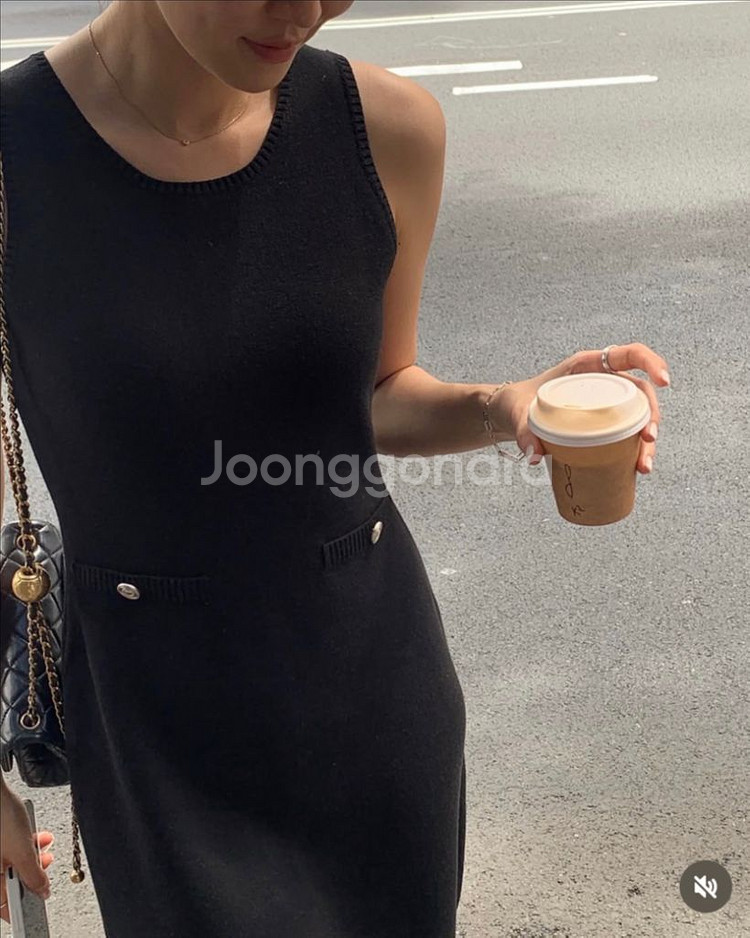 시에 sie 리스 버튼 니트 드레스 S(새상품)--0