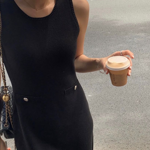 시에 sie 리스 버튼 니트 드레스 S(새상품)