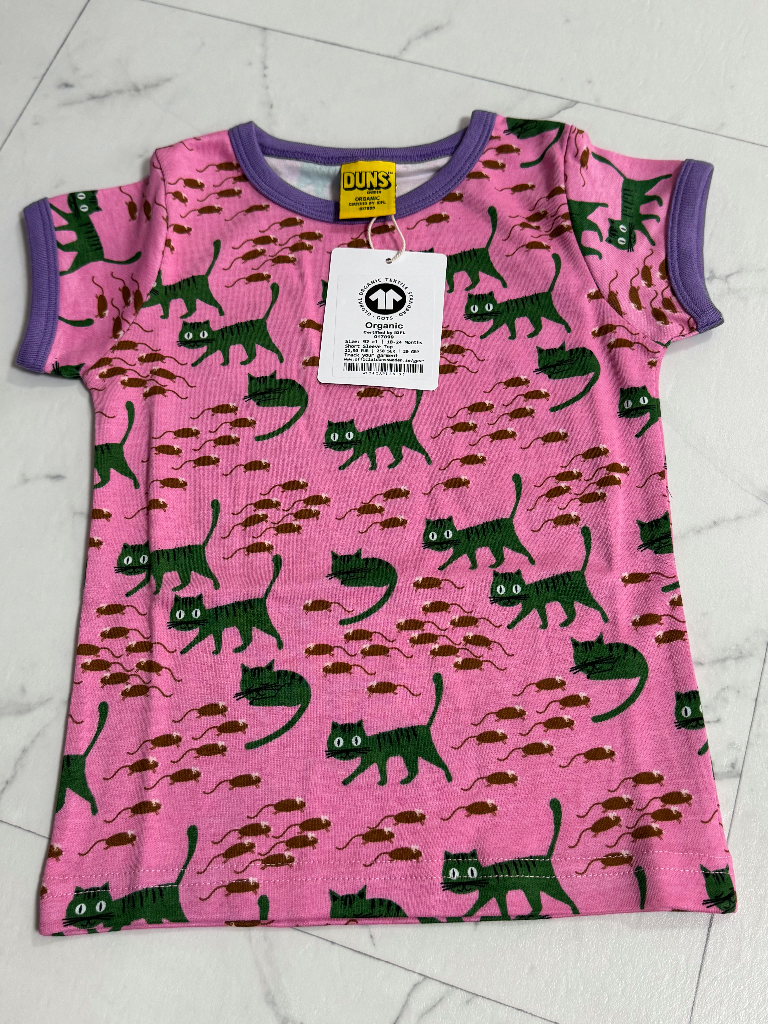 새상품) 던스 핑크 고양이 반팔티 92