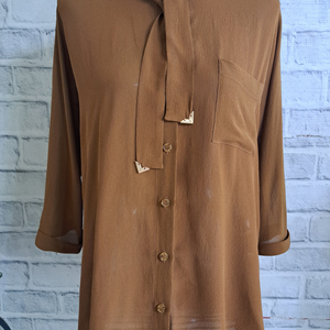 펜디 브라운 블라우스 42