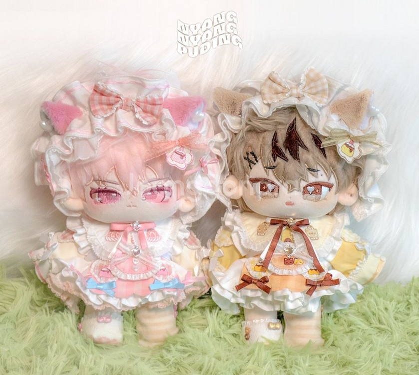 우블 냥냥푸딩 20cm 인형옷 핑크 옐로우--0