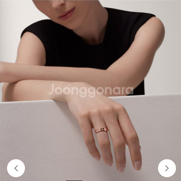 (새상품급) 까르띠에 로즈골드 다이아 8P 러브링 반지--6