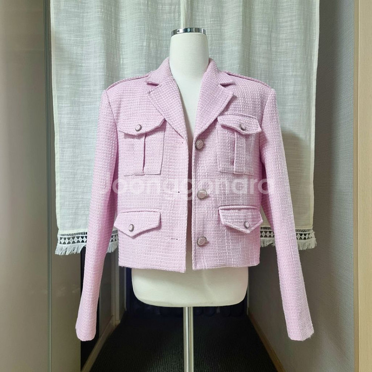 [새상품] 화이트핑크 트위드 자켓 (프리사이즈)--0