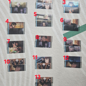 주술회전 아크릴 필름풍 책갈피 회옥옥절 및 극장판 제로