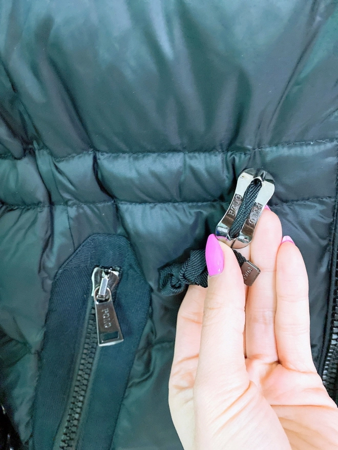 (여성S)폴로랄프로렌오리털소가죽배색포켓하프패딩 이미지
