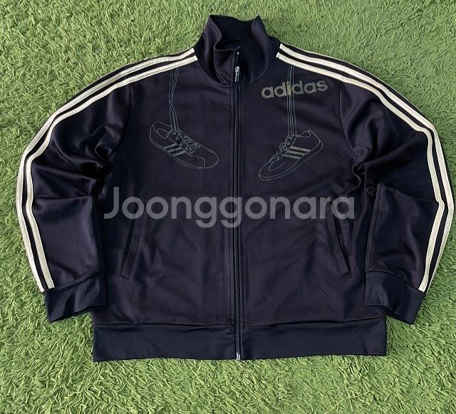 아디다스 블랙 금장 트랙탑 져지집업 105/XL--0