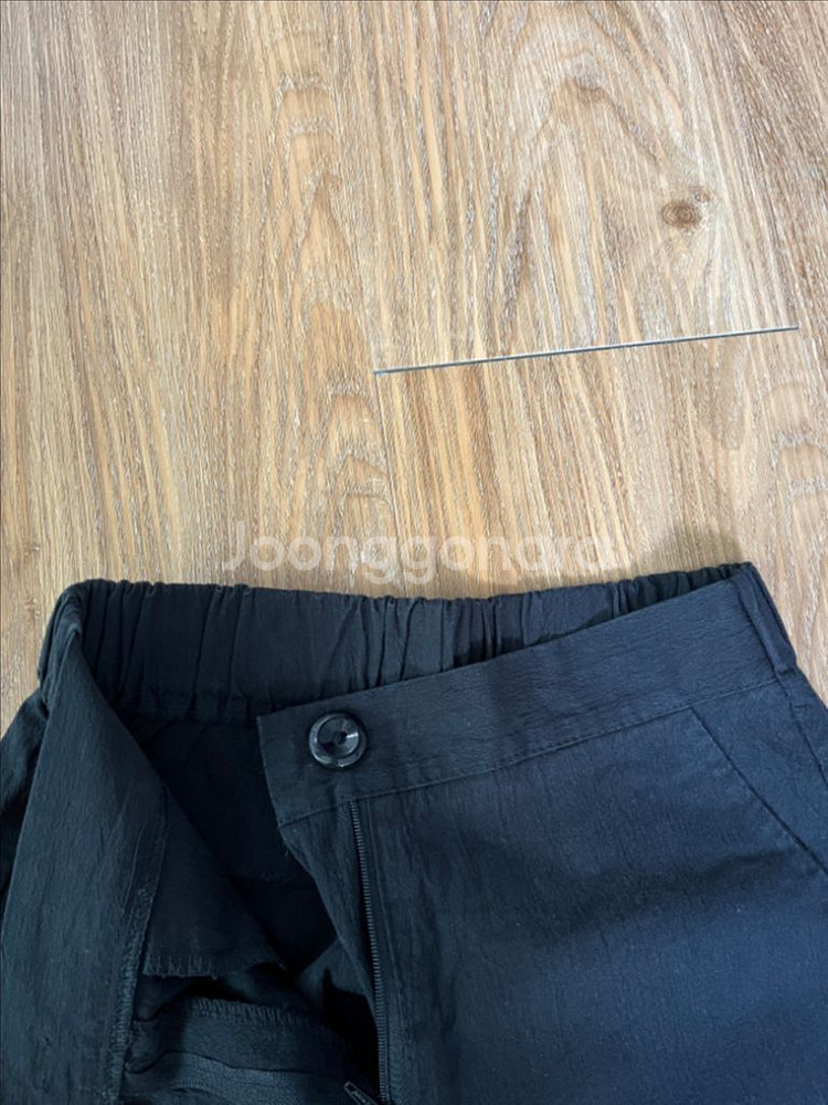 (반값택배무배)허리 뒷밴딩 면바지 S 블랙--2