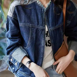 여자 봄 빈티지 데님 청자켓 55~66 사이즈 블루