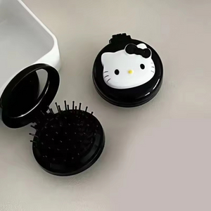 산리오 키티 휴대용 거울 브러쉬 새상품