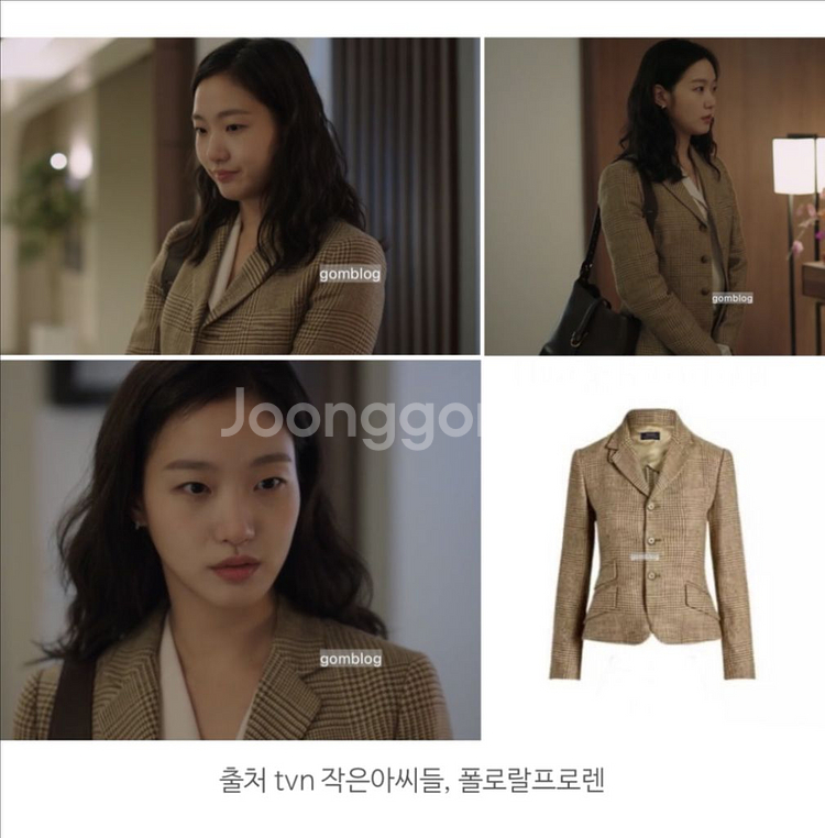 폴로랄프로렌 여성 린넨 하운드투스 트위드 자켓 블레이저--1
