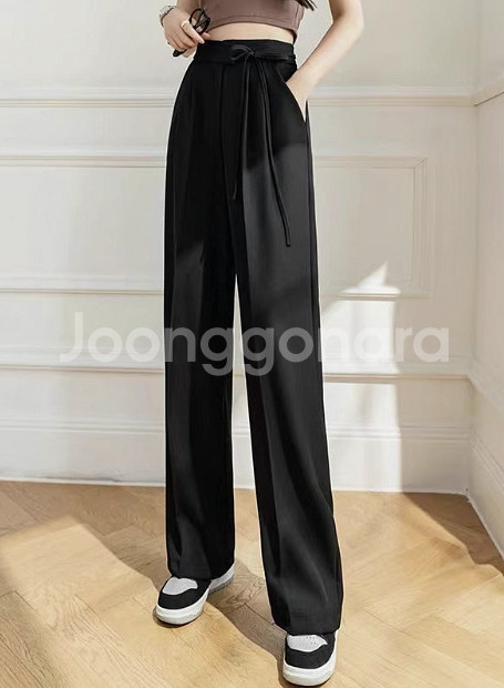 여자 블랙 팬츠 허리29 패션 정장 캐주얼 통바지 댄스--0