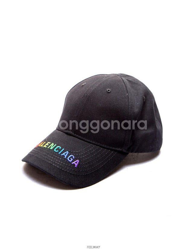 발렌시아가 레인보우 자수 모자--1