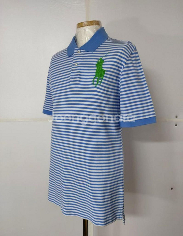 95)랄프로렌폴로 빅포니 단가라 반팔 카라티셔츠--1