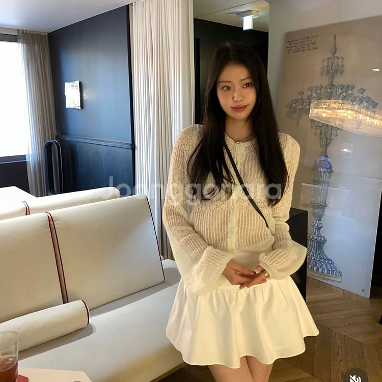르플레인 벨 키드모헤어 가디건 새상품--0