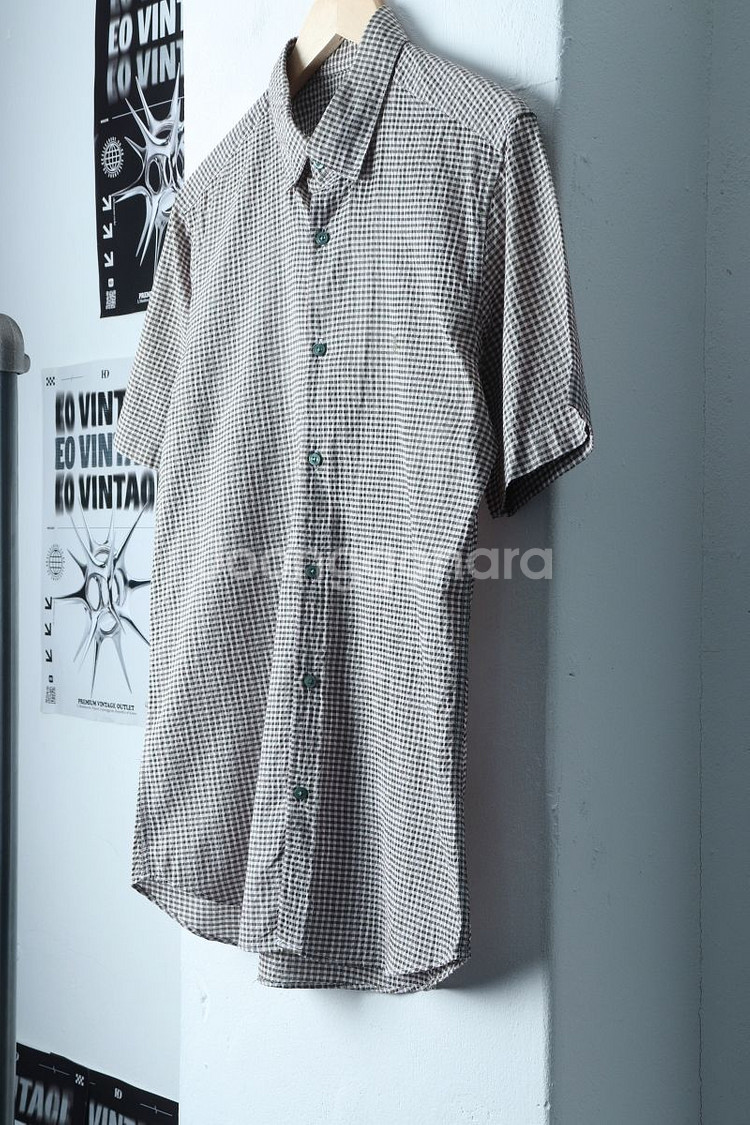 (M) 브랜드빈티지 반팔셔츠 남방 루이까또즈 체크--2