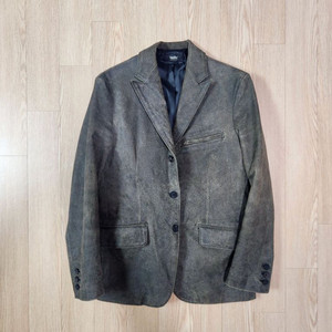 모씨모 카우하이드 레더 크랙 블레이져