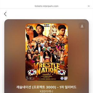 레슬네이션 얼리버드 1차 2층 1석 자리 팔아여