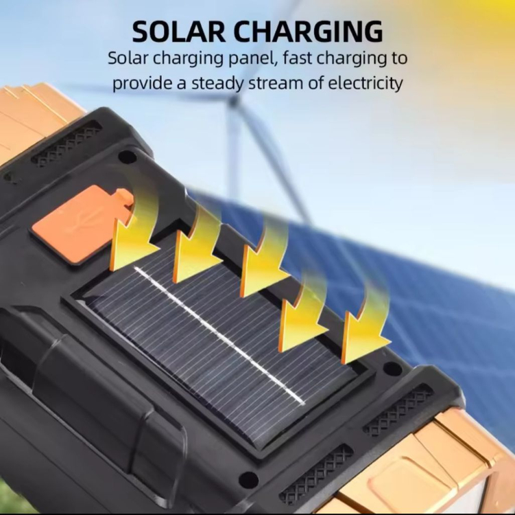 새상품/태양열및 C충전식 후레쉬 렌턴 랜턴 손전등--2