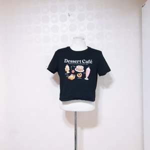 M/새것/스파오/크롭티/블랙크롭티/크롭반팔티/여성반팔티