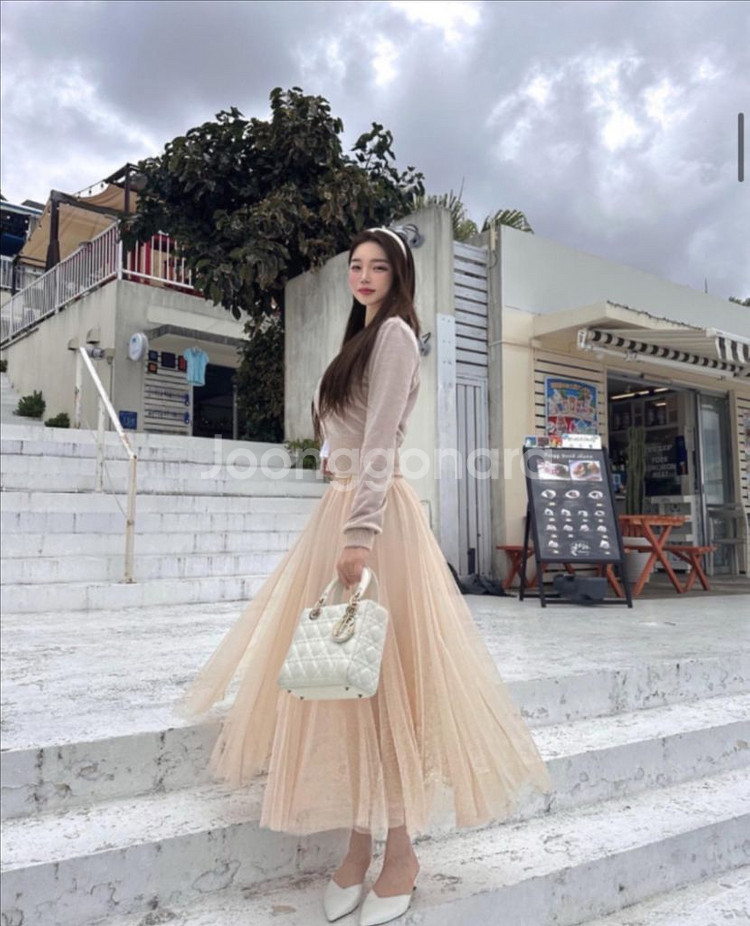 로젤린 발레리나핏 샤스커트 누디베이지--1