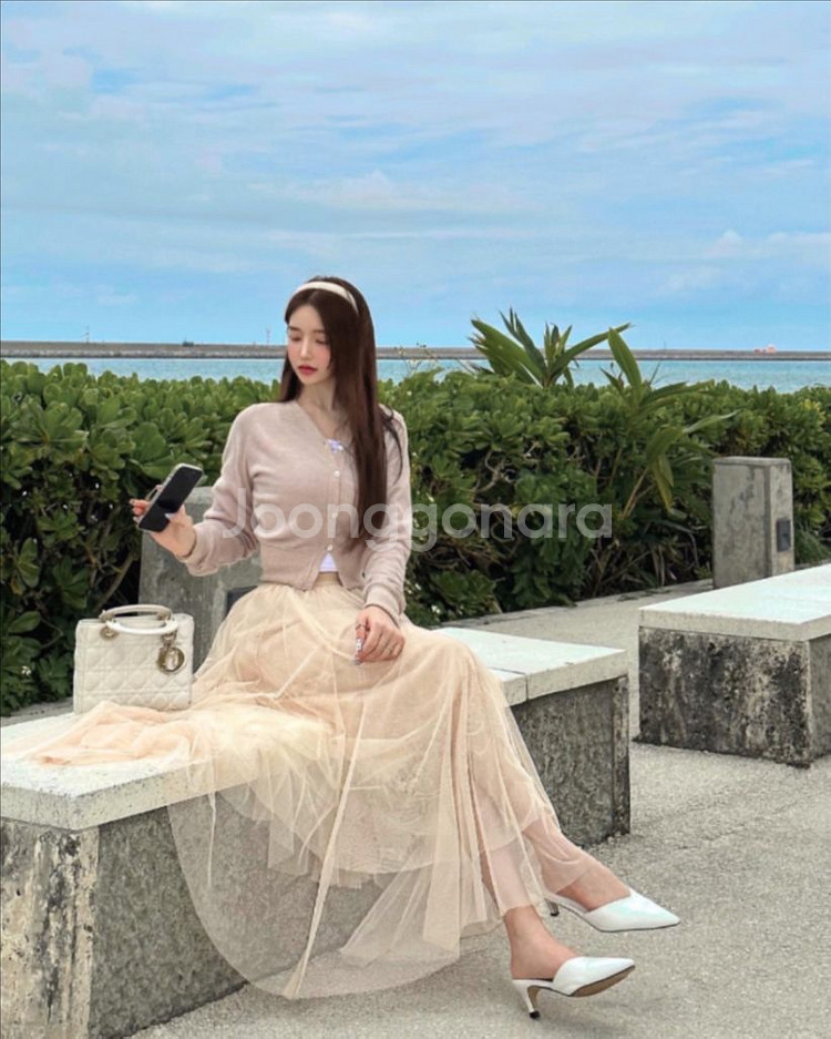 로젤린 발레리나핏 샤스커트 누디베이지--2
