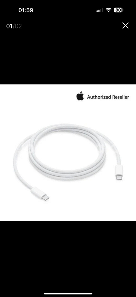 애플정품 240w 2m 우븐케이블--1