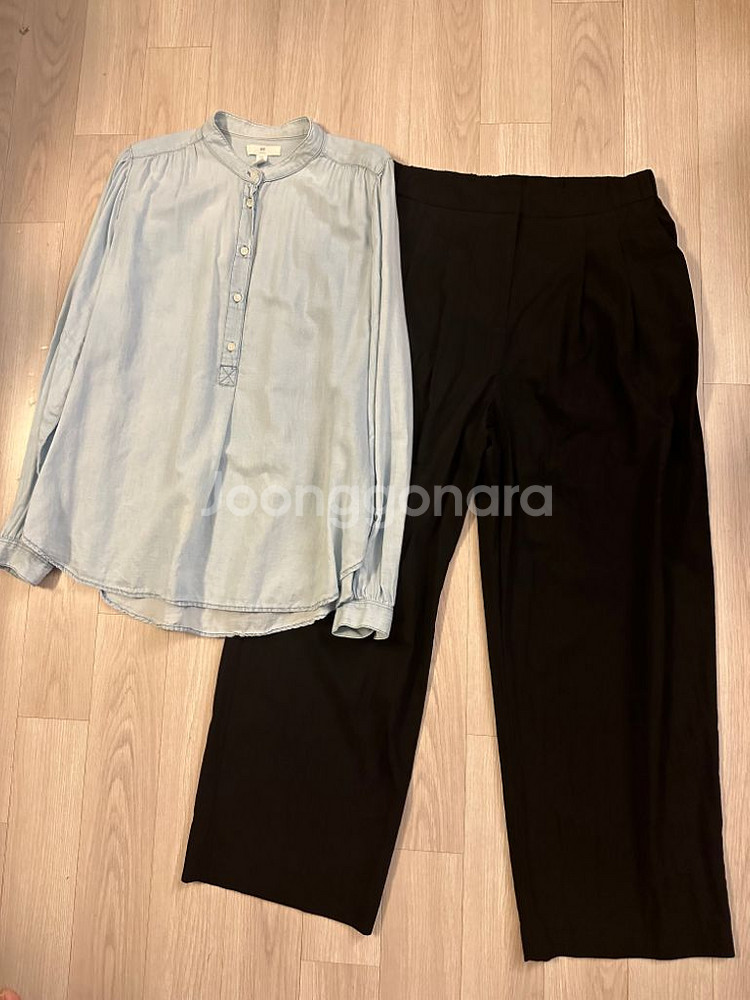 h&m 서츠 38사이즈 jaju 팬츠 M(허리 밴딩)--0