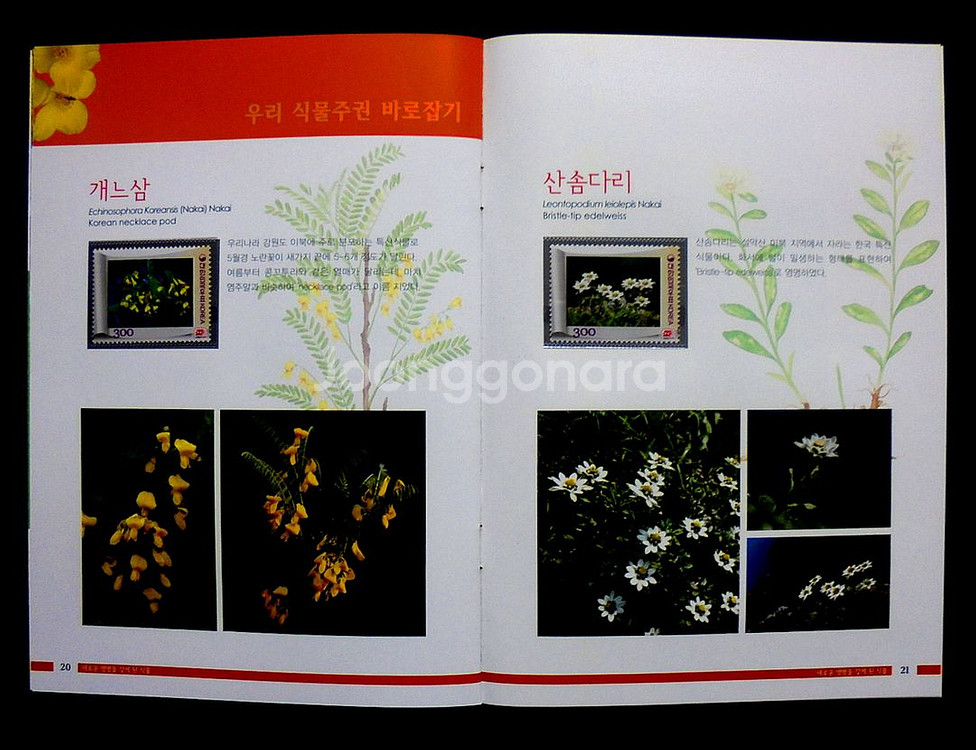 광복 70주년 기념 우리 식물주권 바로잡기 우표책--2