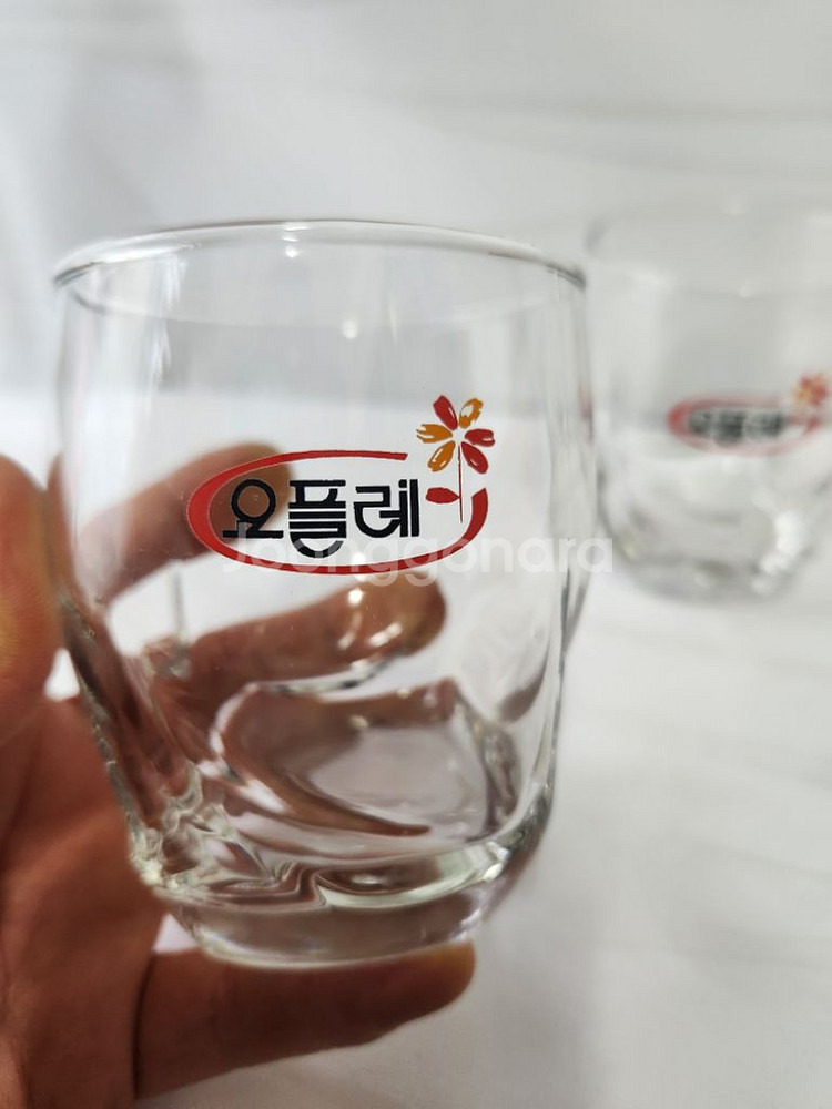 빈티지컵 레트로컵 요플레 유리컵 2개--3