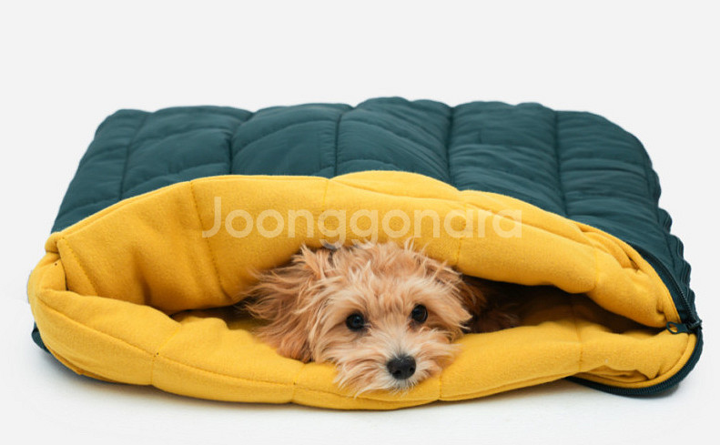 강아지 패딩 침낭, 캠핑/외출용 어디서나 패딩 베드 강--0