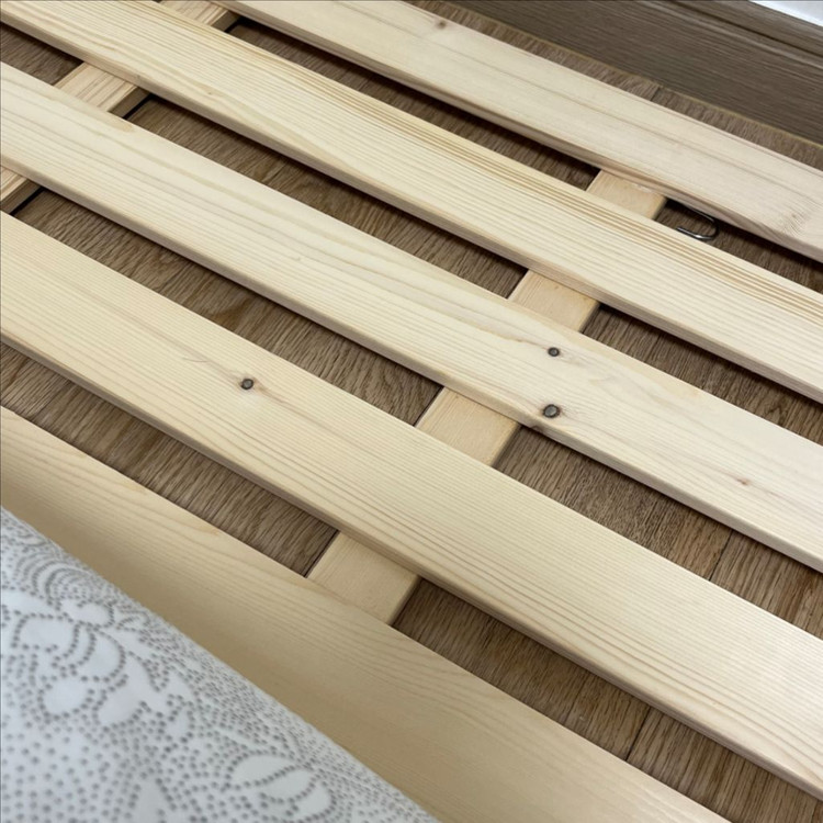 두툼한 1인용 매트리스 + 원목 깔판 세트 이미지