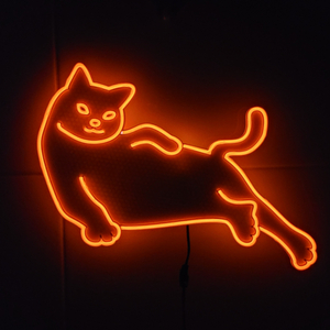 네온사인 고양이 소파 led 램프