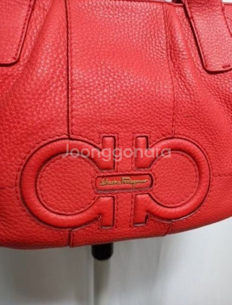 페레가모 ferragamo 주황 레더 간치니 토트겸숄더--2