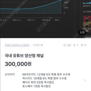 유튜브채널 저한테 사가서 되팔이하는 분 발견