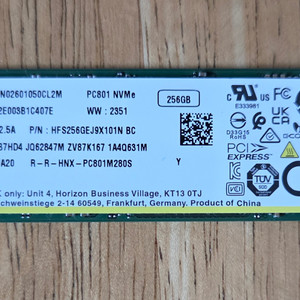 SK하이닉스 PC801 M.2 NVMe 256기가