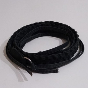 블랙 코튼 프린지 벨트