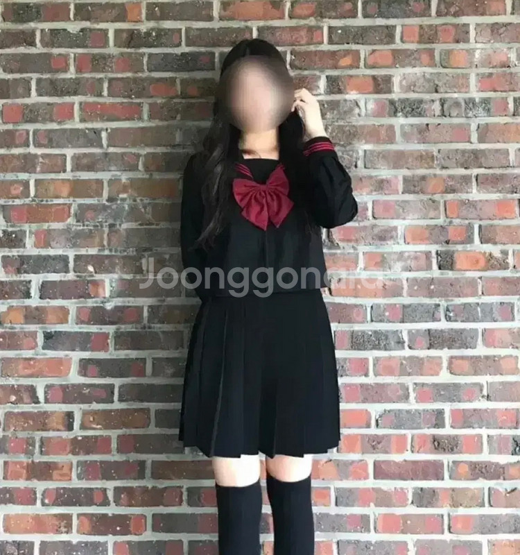 대여) 일본 교복 흑세라 긴팔 세라복 블랙 졸업사진--0