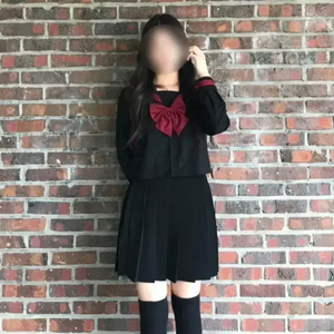 대여) 일본 교복 흑세라 긴팔 세라복 블랙 졸업사진