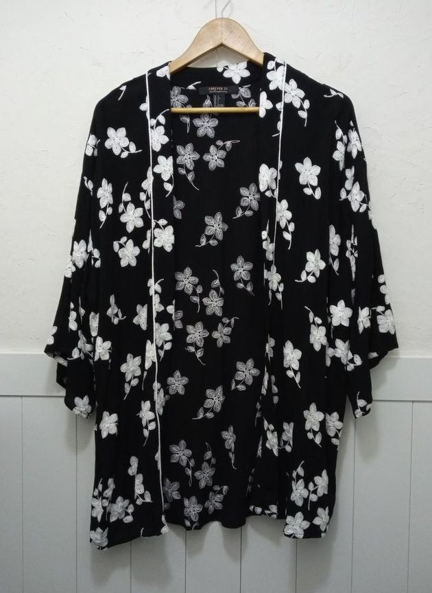 포에버21 로브 가디건 블랙 L 이미지