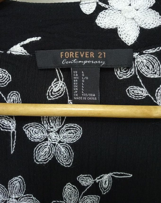 포에버21 로브 가디건 블랙 L 이미지