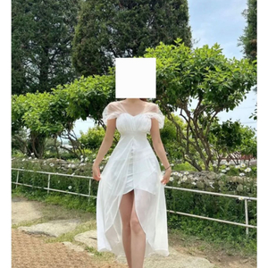 셀프웨딩드레스 스냅촬영 화이트 롱 원피스 새상품