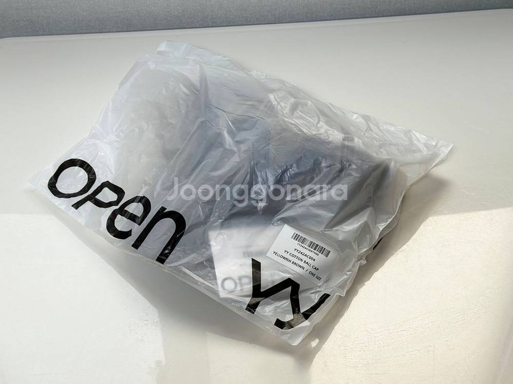 OPEN YY 모자 코튼 볼캡 옐로우위시 브라운 컬러--5