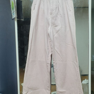 자라 핑크 와이드 데님 팬츠