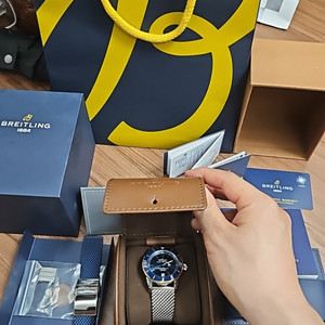 브라이틀링 슈퍼오션헤리티지2 블루로즈골드 콤비