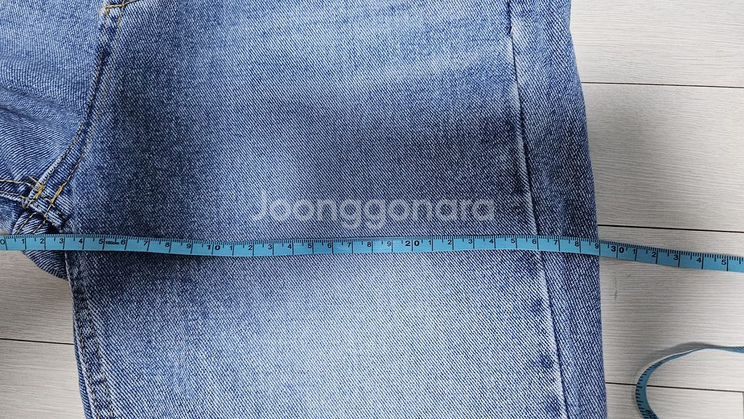 [M]하이웨이스트 세미일자청바지(연청)--4
