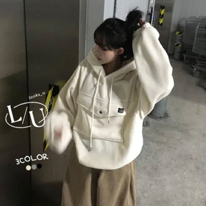 에이블리 후리스 마운틴 포켓 고밀도 맨투맨 후드티