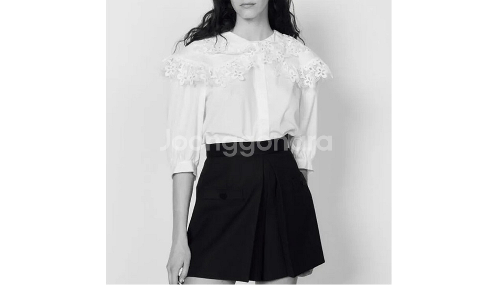 (2size) 산드로 Sandro 코튼 레이스 셔츠--2